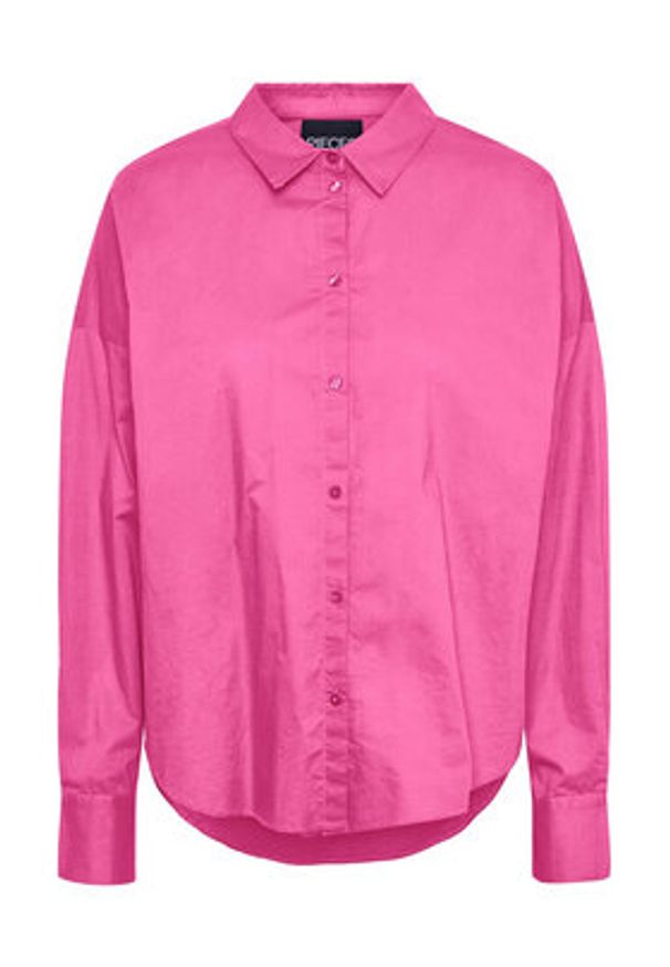 Pieces Koszula 17133909 Różowy Loose Fit. Kolor: różowy. Materiał: bawełna
