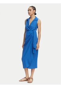 LOLA CASADEMUNT Sukienka codzienna LS2616132 Niebieski Regular Fit. Okazja: na co dzień. Kolor: niebieski. Materiał: lyocell. Typ sukienki: proste. Styl: casual #1