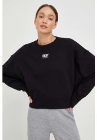 DKNY - Dkny bluza damska kolor czarny gładka. Kolor: czarny. Wzór: gładki #2