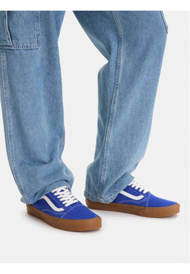 Vans Tenisówki Old Skool VN000D7ZFRX1 Niebieski. Kolor: niebieski. Materiał: skóra, zamsz