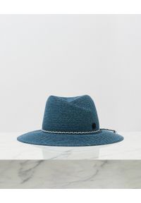 MAISON MICHEL PARIS - Niebieski kapelusz Virginie. Kolor: niebieski. Materiał: jeans, lakier. Wzór: aplikacja