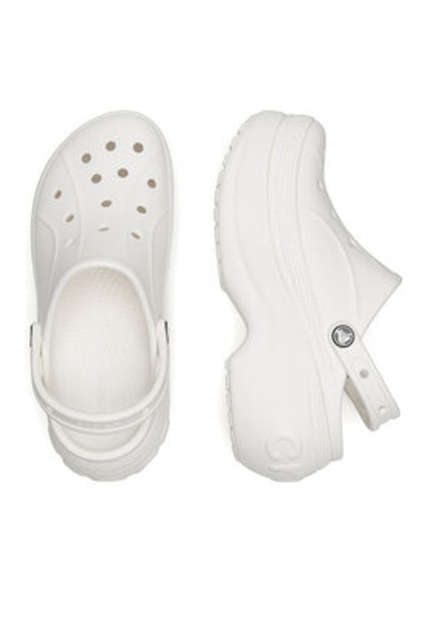 Crocs Klapki BELLA CLOG 210062-100 Biały. Kolor: biały. Materiał: skóra