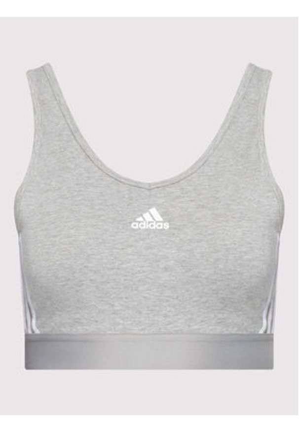Adidas - adidas Biustonosz top Essentials GS1357 Szary. Kolor: szary. Materiał: bawełna