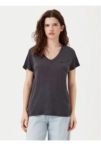 Lee Bluzka V Neck Tee L41JEN01 112108991 Czarny Regular Fit. Kolor: czarny. Materiał: lyocell