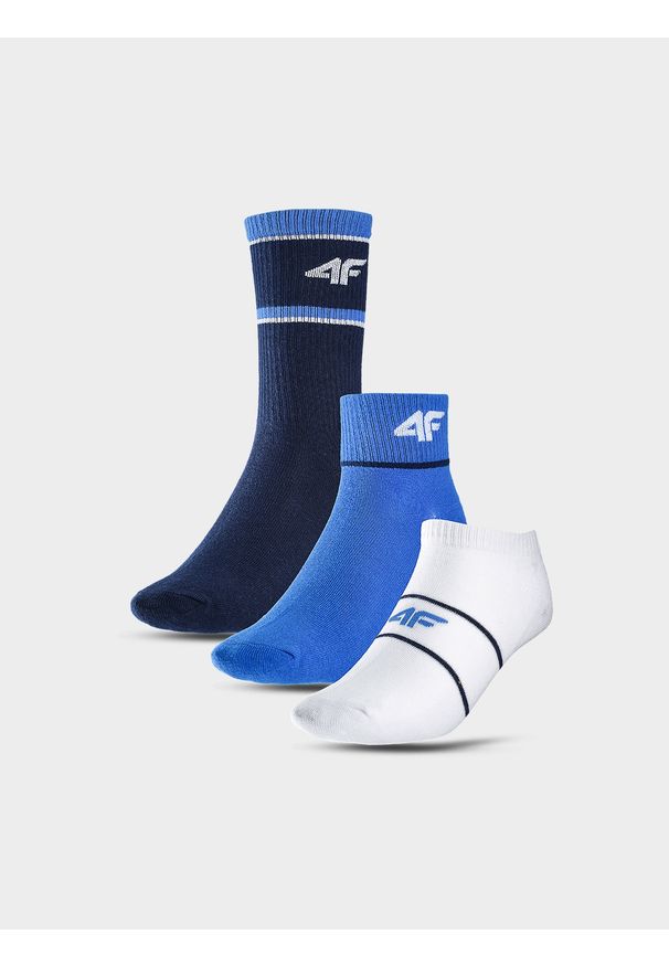 4f - 4F Skarpetki casual (3-pack) dziecięce - multikolor 32-34. Kolor: wielokolorowy. Materiał: włókno, materiał, poliamid, bawełna