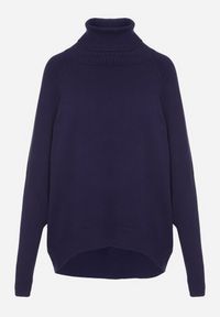 Born2be - Granatowy Klasyczny Golf z Dodatkiem Kaszmiru Zoirmosa. Okazja: na co dzień, do pracy, na spotkanie biznesowe. Typ kołnierza: golf. Kolor: niebieski. Materiał: kaszmir. Długość rękawa: długi rękaw. Długość: długie. Styl: klasyczny #5