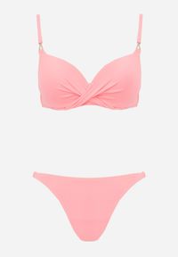 Born2be - Beżowe Bikini z Marszczonym Biustonoszem i Figami Kąpielowymi z Cyrkoniami Kaliasa. Kolekcja: plus size. Kolor: beżowy. Długość: długie. Wzór: aplikacja #4