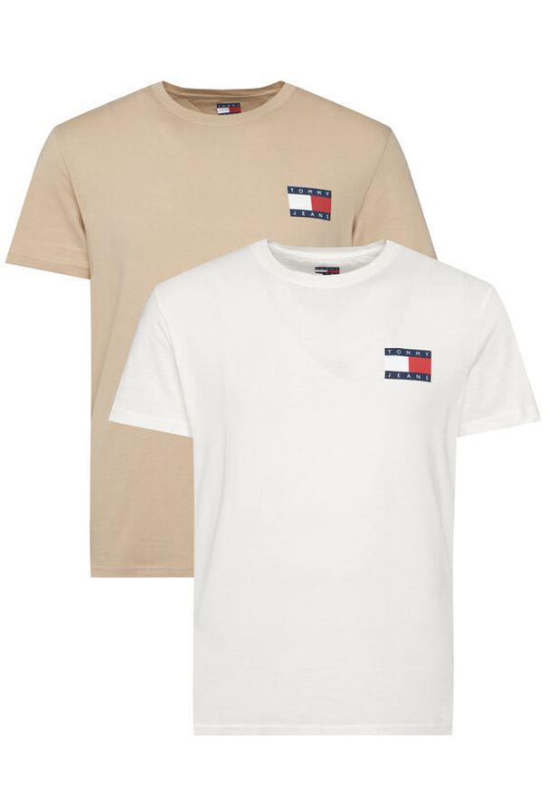 Tommy Jeans Komplet 2 t-shirtów Ess Flag DM0DM22143 Kolorowy Slim Fit. Materiał: bawełna. Wzór: kolorowy