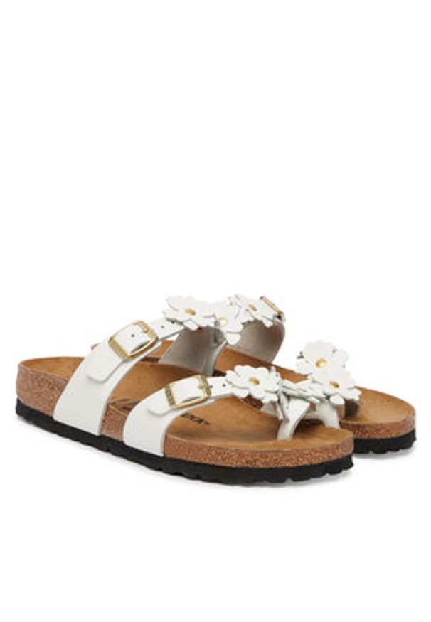 Birkenstock Japonki Mayari Flowe Embellishment 1032060 Biały. Kolor: biały. Materiał: skóra