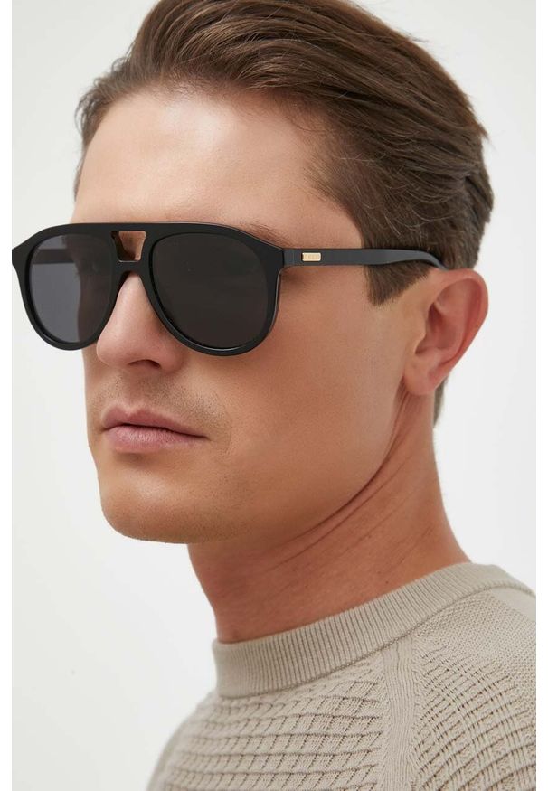 Gucci okulary przeciwsłoneczne GG1320S męskie kolor czarny. Kolor: czarny