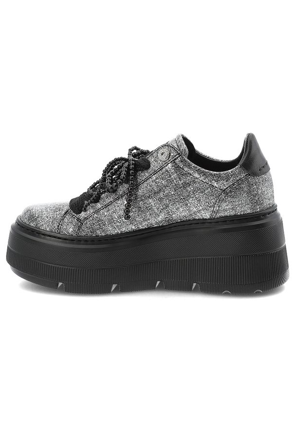 CheBello - Czarne Sneakersy Chebello Eleganckie Obuwie Damskie Na Platformie. Zapięcie: sznurówki. Kolor: czarny. Szerokość cholewki: normalna. Obcas: na platformie. Styl: elegancki