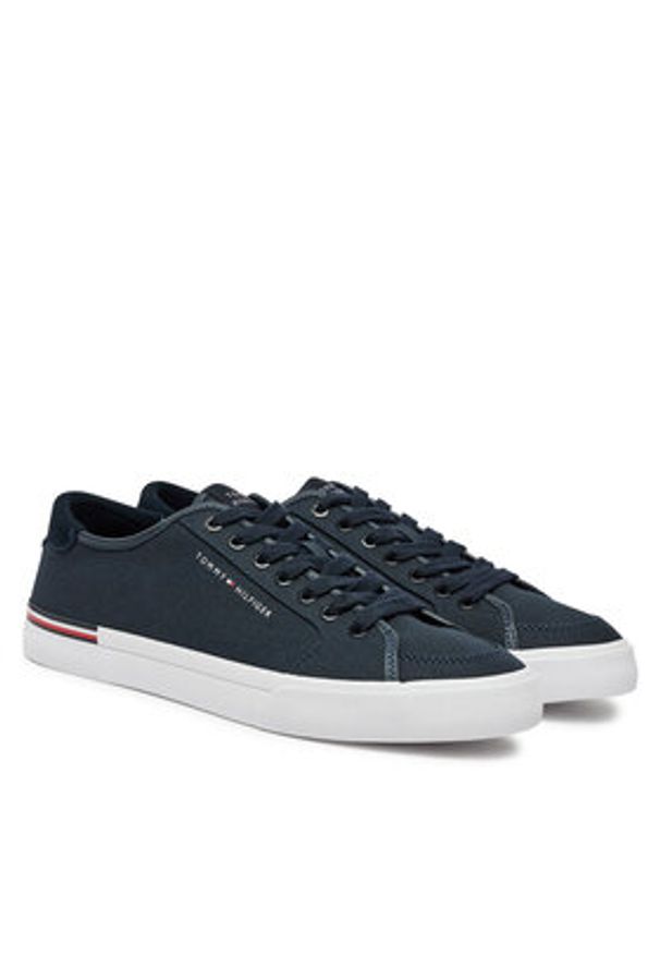 TOMMY HILFIGER - Tommy Hilfiger Tenisówki Core Corporate Vulc Canvas FM0FM05398 Granatowy. Kolor: niebieski. Materiał: materiał