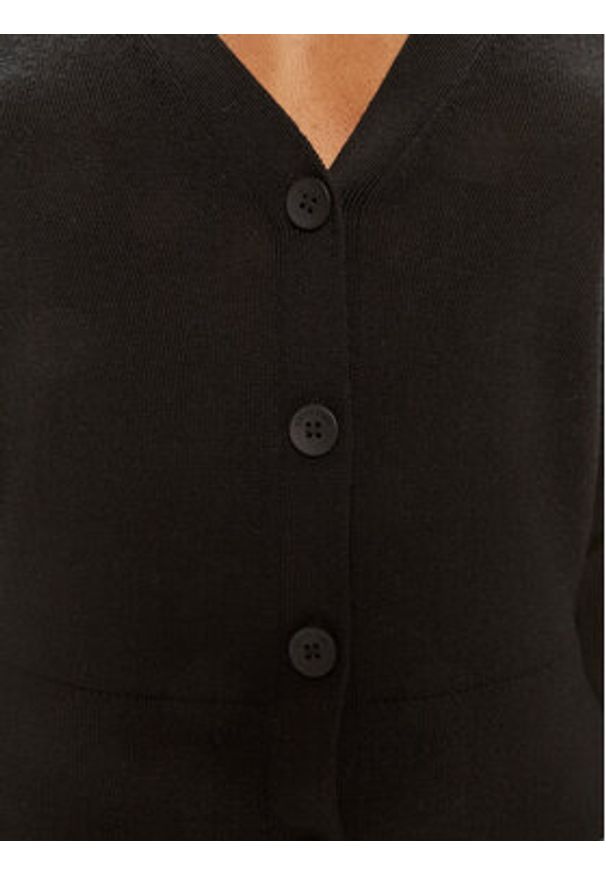 Calvin Klein Kardigan K20K207574 Czarny Regular Fit. Kolor: czarny. Materiał: wełna