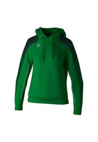 ERIMA - Bluza damska z kapturem Erima Evo Star. Typ kołnierza: kaptur. Kolor: zielony. Materiał: materiał, polar. Długość rękawa: raglanowy rękaw. Sezon: zima #1