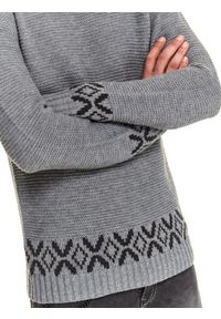 TOP SECRET - Sweter z wzorzystym wykończeniem. Kolor: szary #4