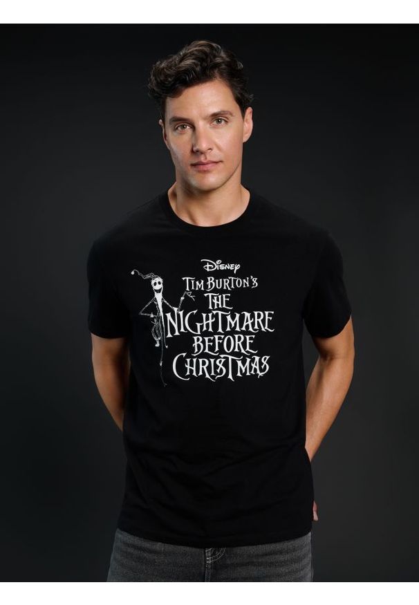 Sinsay - Koszulka z nadrukiem Nightmare Before Christmas - czarny. Kolor: czarny. Wzór: nadruk