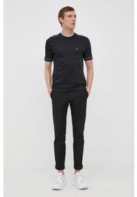 BOSS spodnie męskie kolor czarny dopasowane. Kolor: czarny. Materiał: tkanina #3