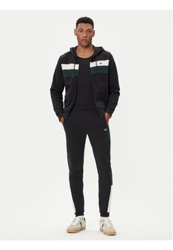 Lacoste Spodnie dresowe XH5923 Czarny Regular Fit. Kolor: czarny. Materiał: bawełna