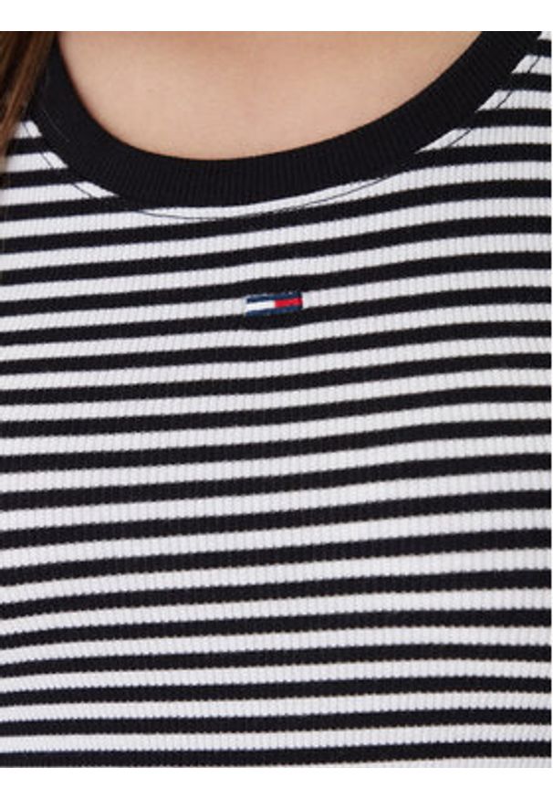 Tommy Jeans Top Essential DW0DW20673 Czarny Regular Fit. Kolor: czarny. Materiał: bawełna