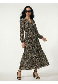 Sinsay - Wiskozowa sukienka maxi w kwiaty - wielobarwny. Materiał: wiskoza. Wzór: kwiaty. Długość: maxi #1