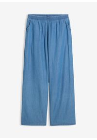 bonprix - Jeansy wide leg, mid waist, z czystej bawełny organicznej. Kolor: niebieski #1