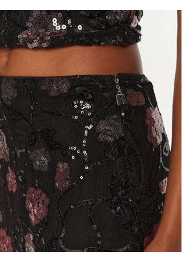 ROTATE Spódnica maxi 113310100 Czarny Regular Fit. Kolor: czarny. Materiał: syntetyk