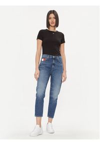 Tommy Jeans T-Shirt Essential DW0DW17383 Czarny Slim Fit. Kolor: czarny. Materiał: bawełna #4