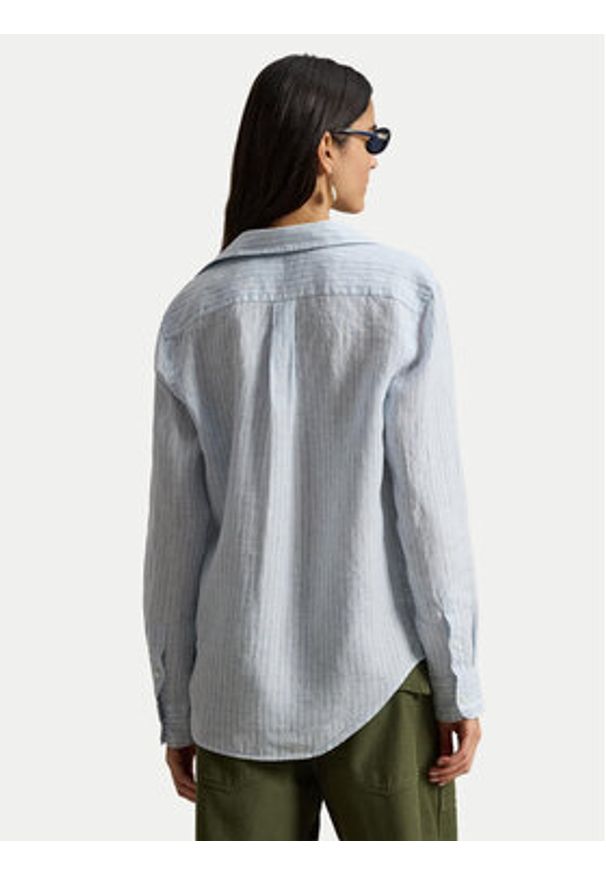 Polo Ralph Lauren Koszula 211A96158003 Błękitny Classic Fit. Typ kołnierza: polo. Kolor: niebieski. Materiał: len