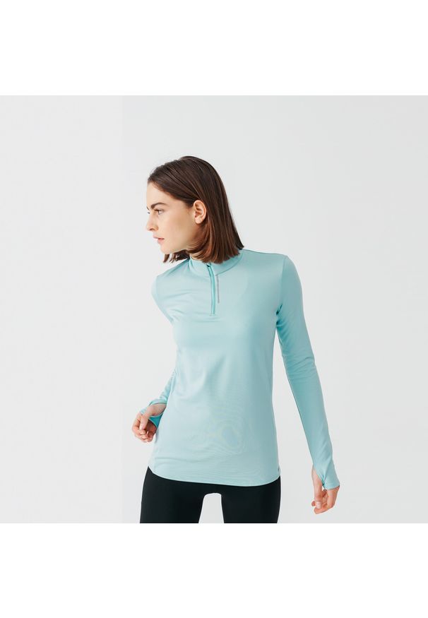 KALENJI - Bluza do biegania damska Kalenji Run Warm ocieplana. Materiał: poliester, materiał, elastan. Sport: bieganie