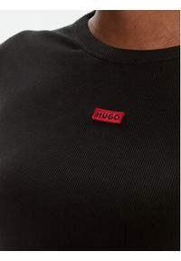 Hugo T-Shirt Deluisa_1 50508636 Czarny Slim Fit. Kolor: czarny. Materiał: bawełna #5