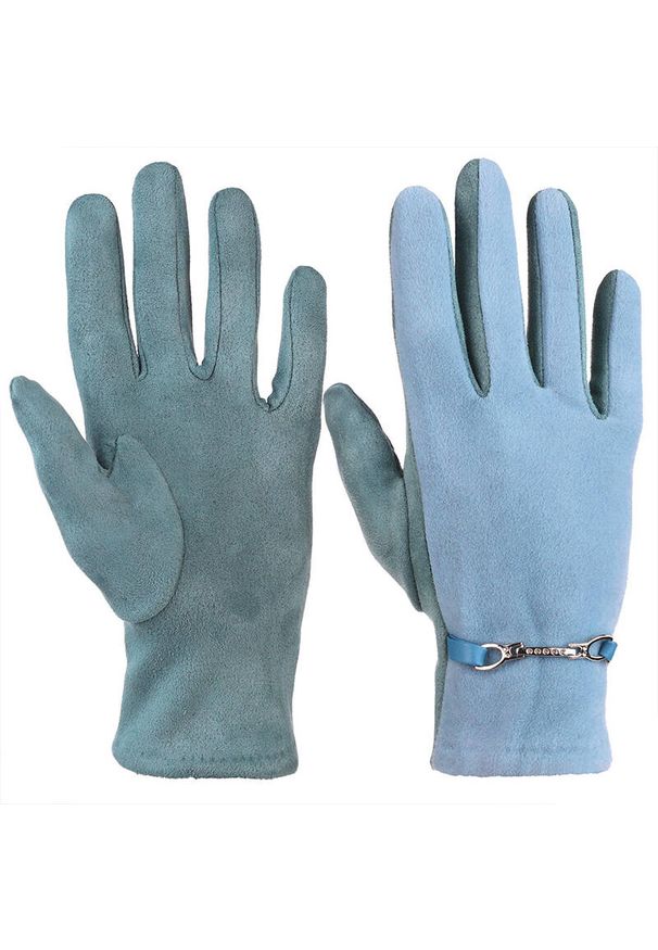 Niebieskie Rękawiczki Damskie Moraj. Kolor: niebieski