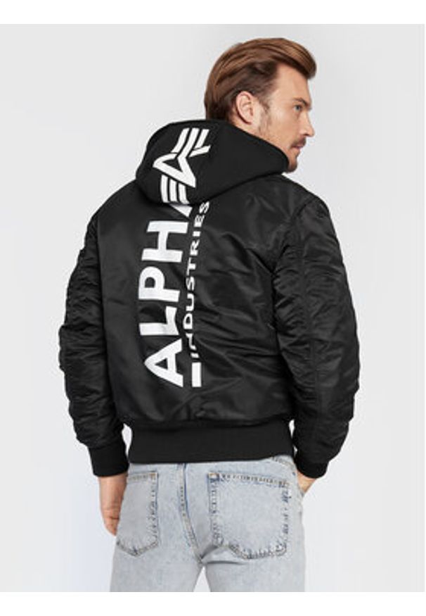 Alpha Industries Kurtka bomber Back Print 128113 Czarny Regular Fit. Kolor: czarny. Materiał: syntetyk. Wzór: nadruk