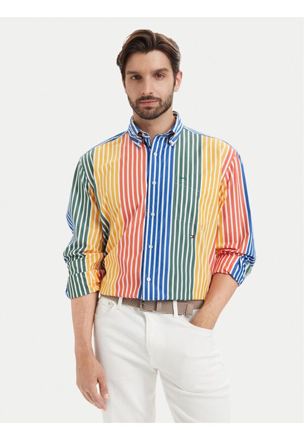 TOMMY HILFIGER - Tommy Hilfiger Koszula Prep MW0MW43303 Kolorowy Regular Fit. Materiał: bawełna. Wzór: kolorowy
