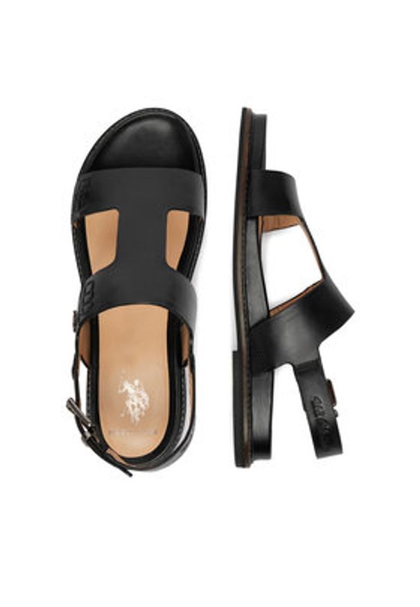 U.S. Polo Assn. Sandały EO-ADELI002W/6L1 Czarny. Kolor: czarny. Materiał: skóra