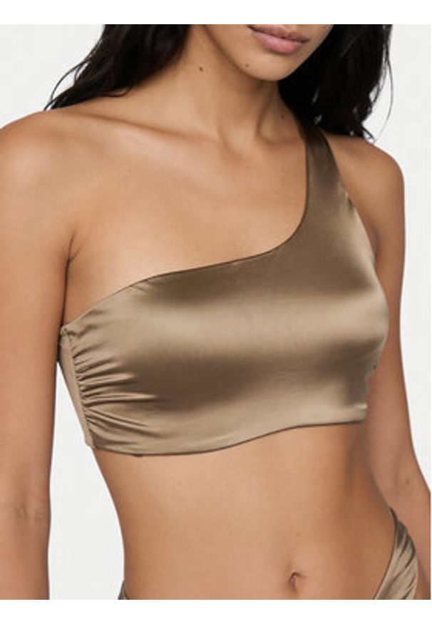 Calvin Klein Swimwear Góra od bikini LV00Q61114 Brązowy. Kolor: brązowy. Materiał: syntetyk