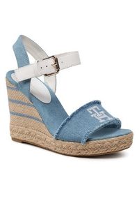 TOMMY HILFIGER - Tommy Hilfiger Espadryle Wedge Sandal FW0FW07079 Niebieski. Kolor: niebieski. Materiał: materiał #7