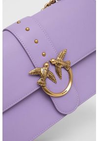 Pinko torebka skórzana kolor fioletowy. Kolor: fioletowy. Materiał: skórzane #5