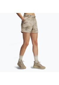 Spodenki damskie Under Armour Project Rock Terry. Kolor: beżowy
