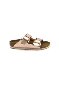 Klapki dla dzieci Birkenstock Arizona. Zapięcie: klamry. Kolor: różowy. Materiał: materiał. Sezon: lato