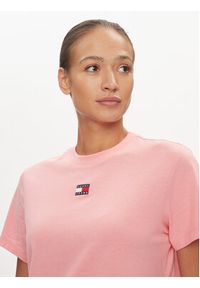 Tommy Jeans T-Shirt Badge DW0DW17391 Różowy Boxy Fit. Kolor: różowy. Materiał: syntetyk #4
