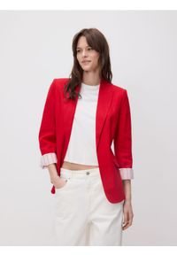 Reserved - Marynarka z lnem - czerwony. Kolor: czerwony. Materiał: len #1