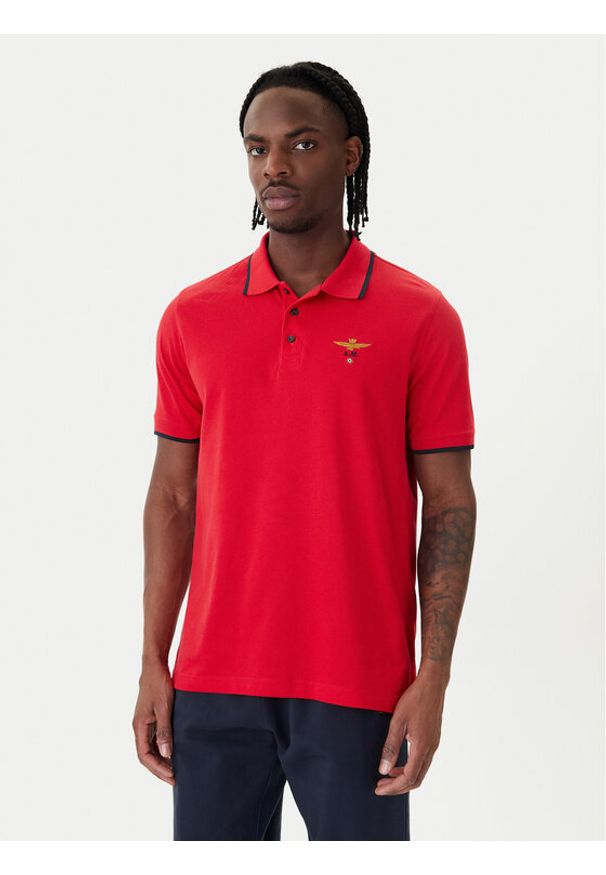 Aeronautica Militare Polo 261PO1308UP00082 Czerwony Regular Fit. Typ kołnierza: polo. Kolor: czerwony. Materiał: bawełna