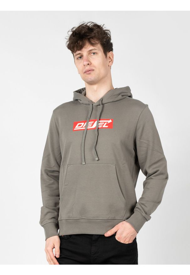 Diesel Bluza "S-Ginn" | A06856-0JFAV-9CP | Mężczyzna | Szary. Okazja: na co dzień. Kolor: szary. Materiał: bawełna. Wzór: nadruk. Styl: sportowy, casual