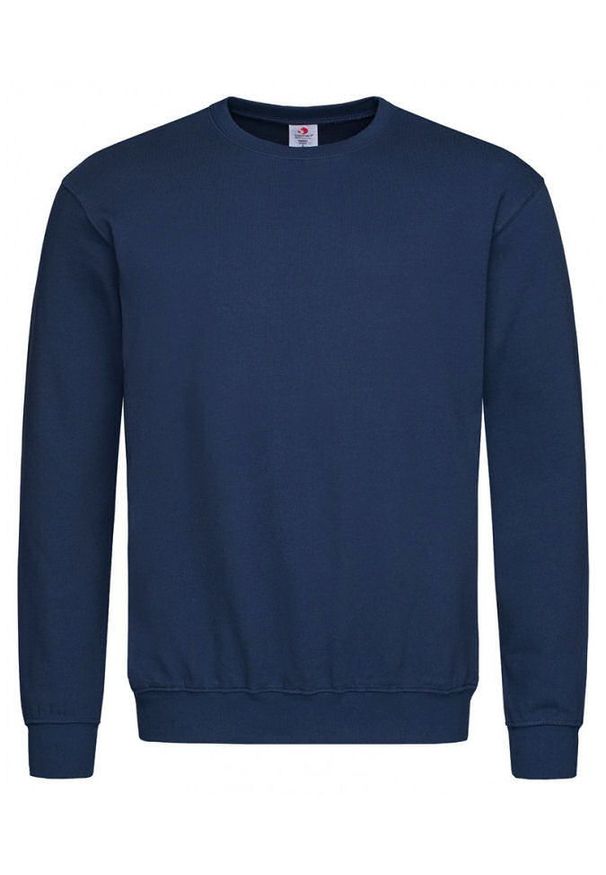 Stedman - Bluza Granatowa, Bez Kaptura, Jednokolorowa, Okrągły Dekolt, Męska, Bez Nadruku SWJNPLST4000navyblue. Typ kołnierza: bez kaptura. Kolor: niebieski. Materiał: bawełna, poliester. Styl: klasyczny