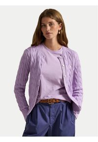 Polo Ralph Lauren Kardigan 211971868506 Fioletowy Slim Fit. Typ kołnierza: polo. Kolor: fioletowy. Materiał: bawełna #1