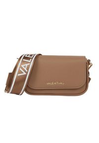 Valentino by Mario Valentino - VALENTINO Brązowa listonoszka Miramar Flap Bag. Kolor: brązowy. Wzór: paski. Styl: klasyczny #2