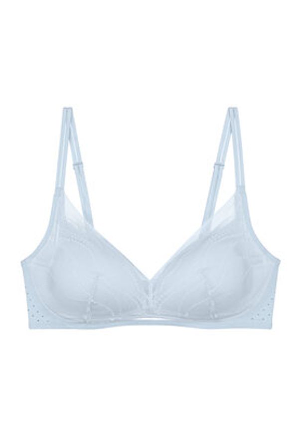 Triumph Biustonosz push-up Breathe & Lift 10226602 Niebieski jasny. Kolor: niebieski. Materiał: syntetyk. Rodzaj stanika: push-up