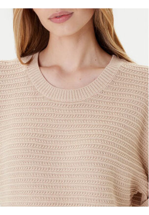 Morgan Sweter 252-MVIET Beżowy Relaxed Fit. Kolor: beżowy. Materiał: bawełna