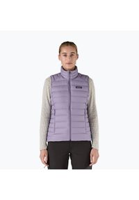 Bezrękawnik damski Patagonia Down Sweater. Kolor: fioletowy. Długość rękawa: bez rękawów