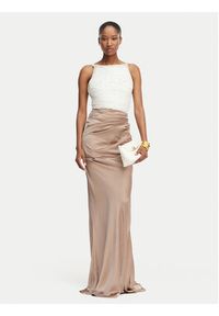Elisabetta Franchi Sukienka wieczorowa AB-R17-62E2 Brązowy jasny Slim Fit. Kolor: brązowy. Materiał: syntetyk. Styl: wizytowy #2